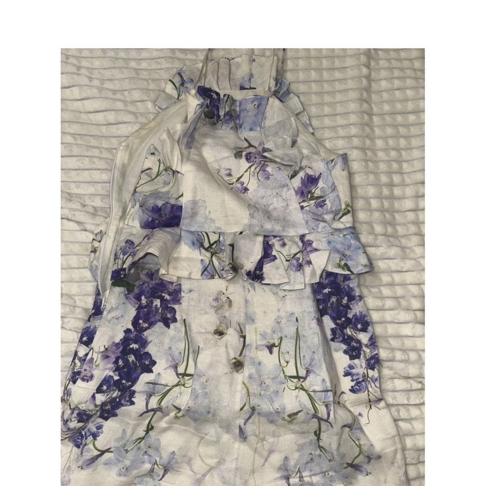 Zimmermann Cream Jumpsuit with Lavender Floral Print - Picture 3 of 6